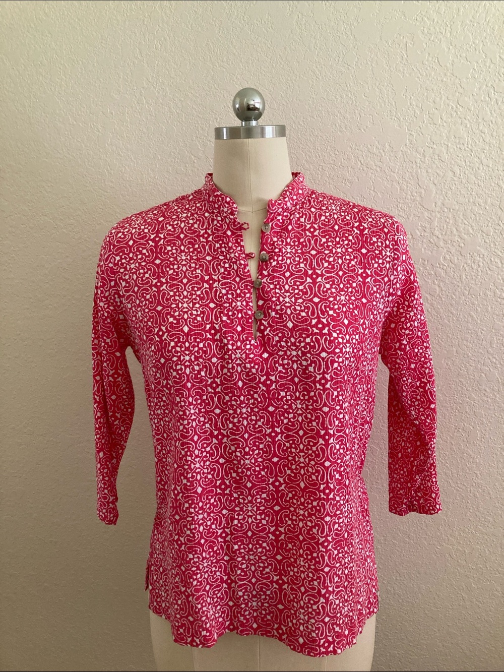 Columbia Pink and White Printed Tunic Top